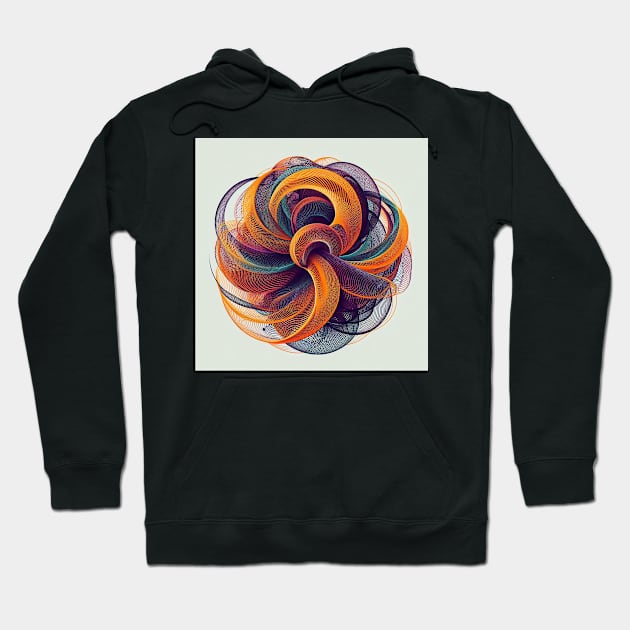 Psychedelic looking abstract illustration of geometric swirls Hoodie by WelshDesigns